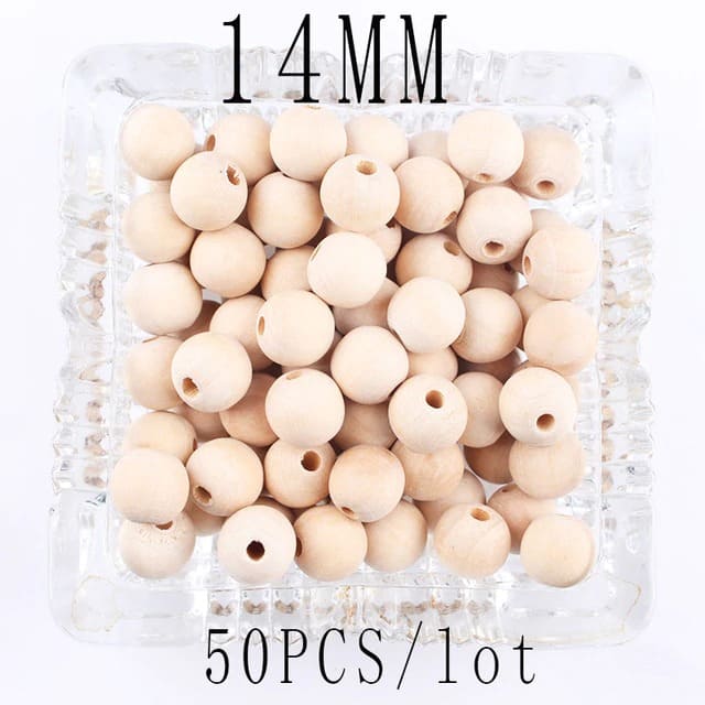 Perles en Bois DIY Macramé Naturelles
