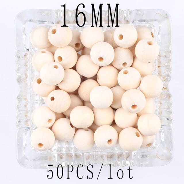 Perles en Bois DIY Macramé Naturelles