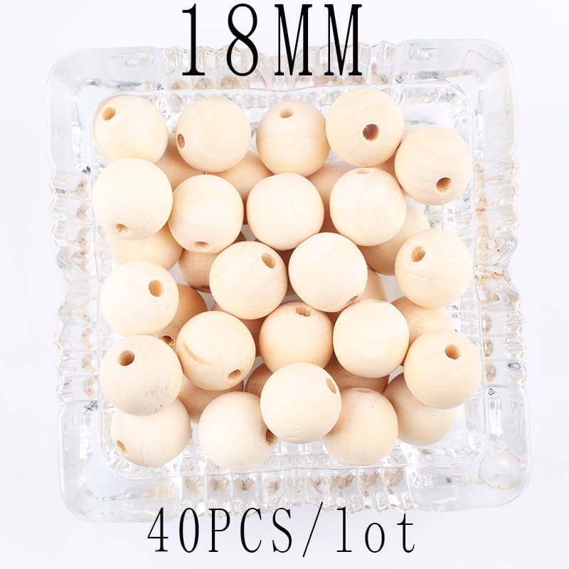 Perles en Bois DIY Macramé Naturelles