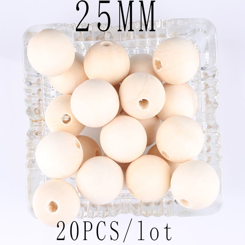 Perles en Bois DIY Macramé Naturelles