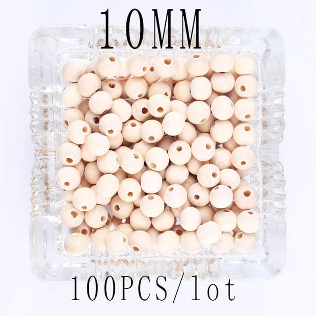 Perles en Bois DIY Macramé Naturelles