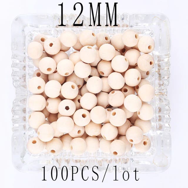 Perles en Bois DIY Macramé Naturelles