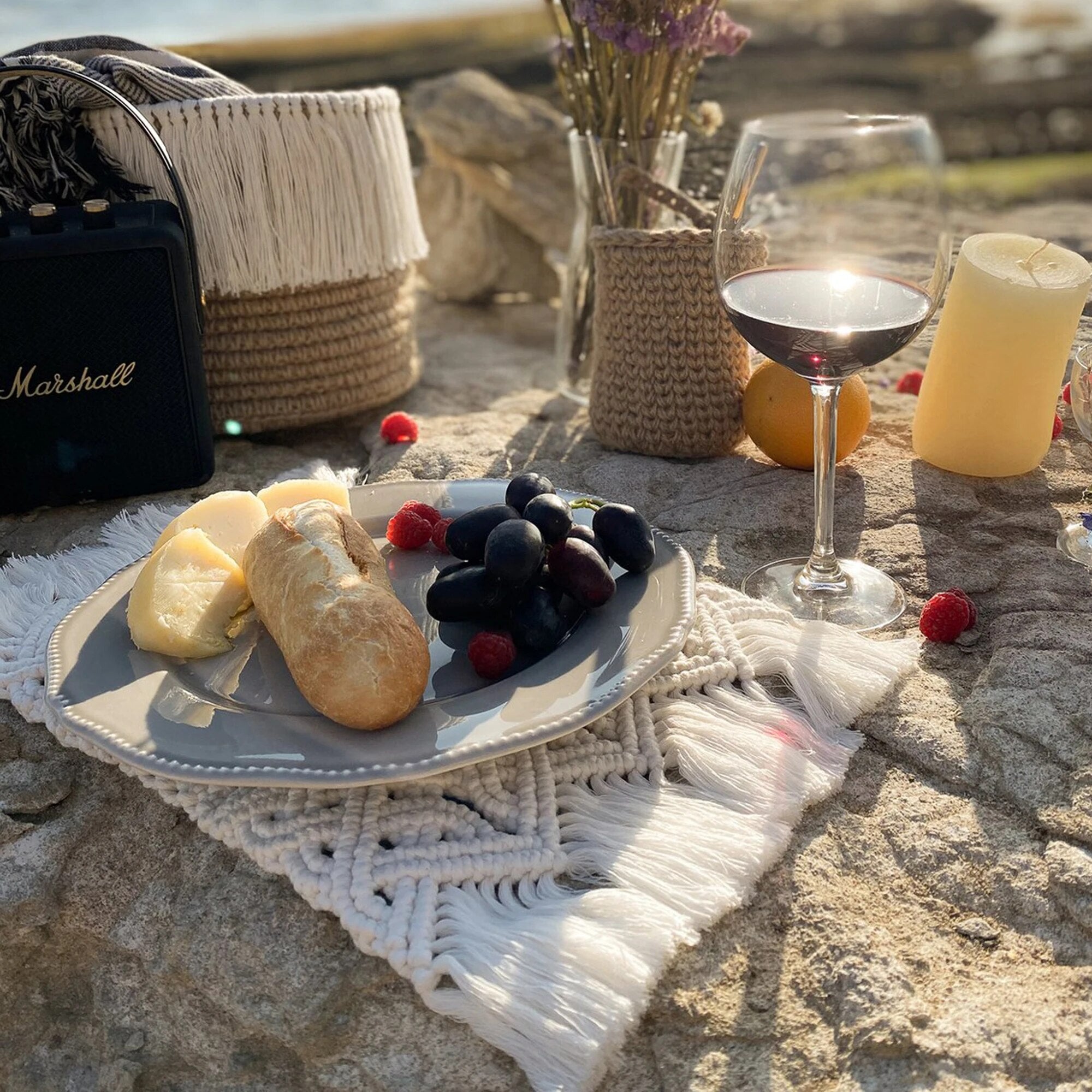 Petit Chemin de Table en Macramé Coton