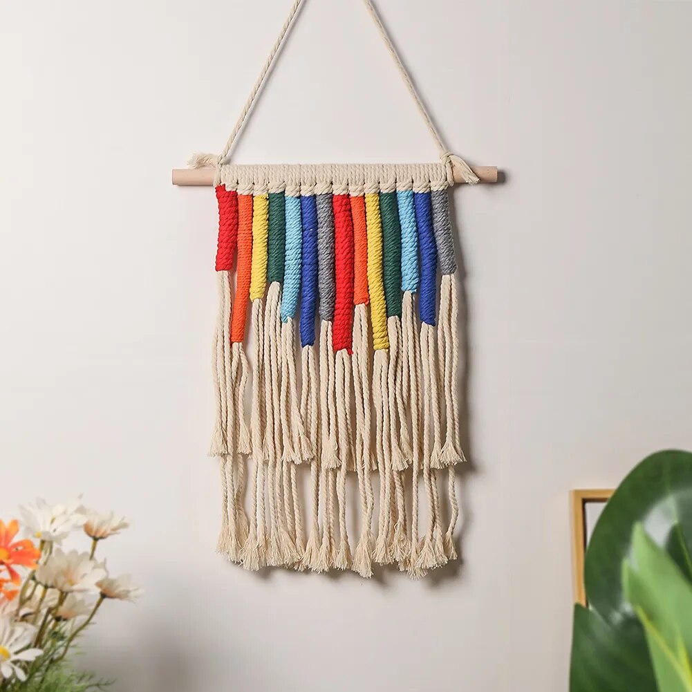 Petit Macramé Mural Coloré Fait Main