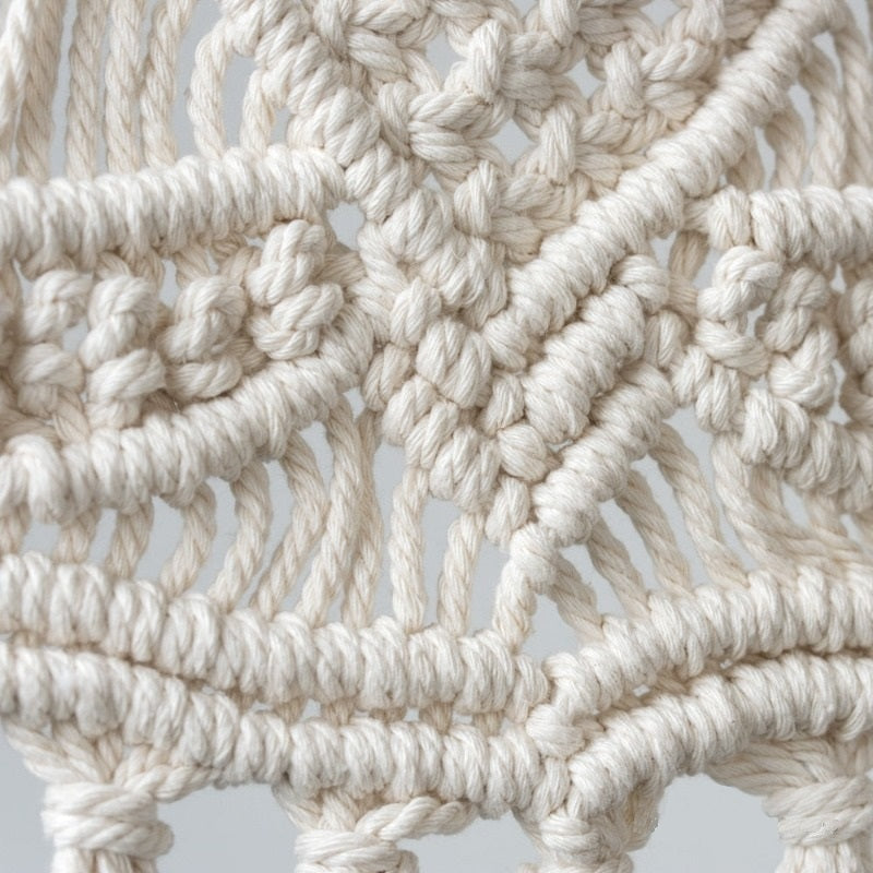 Petit Macramé Mural Moderne en Coton Naturel