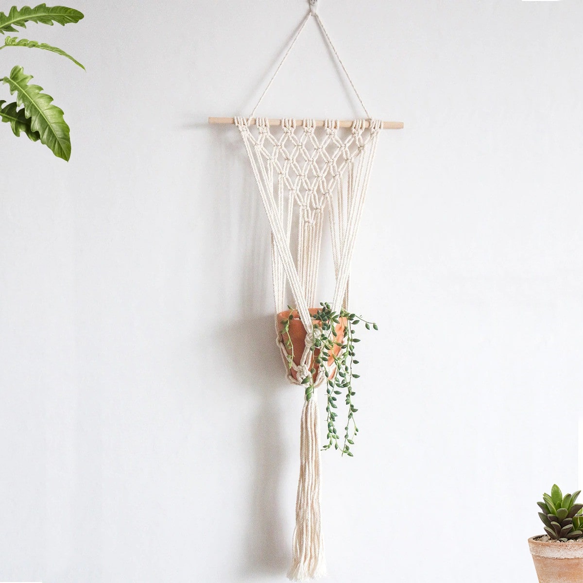 Porte Plante Macramé Naturel