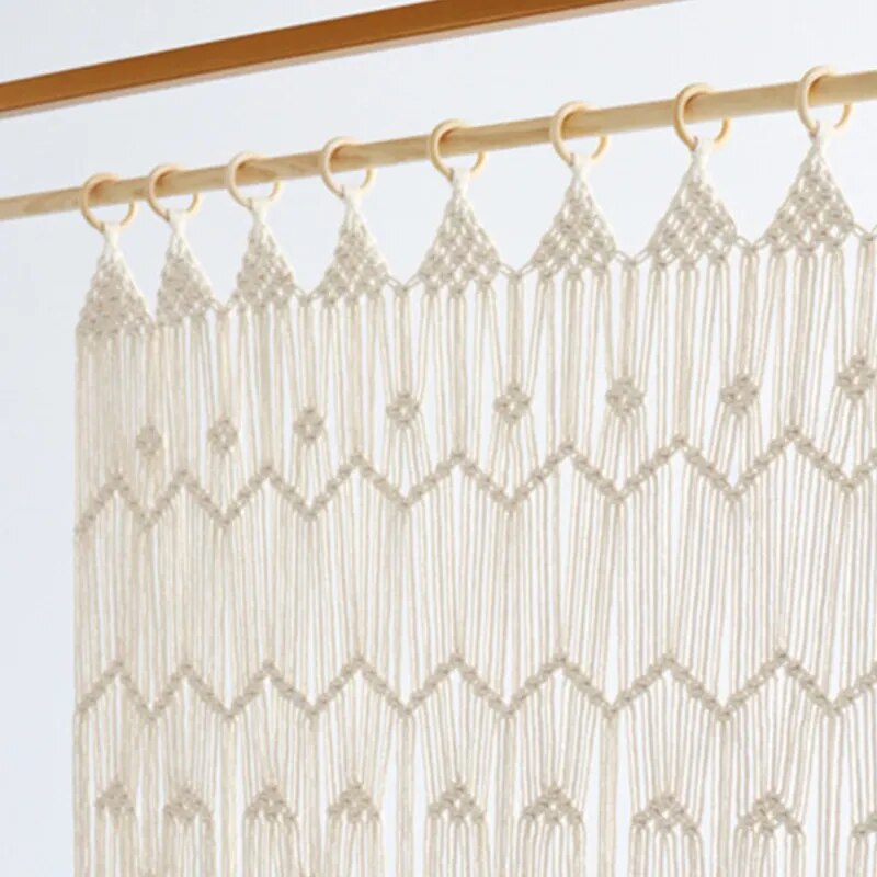 Rideau de Fenêtre Macramé Naturel