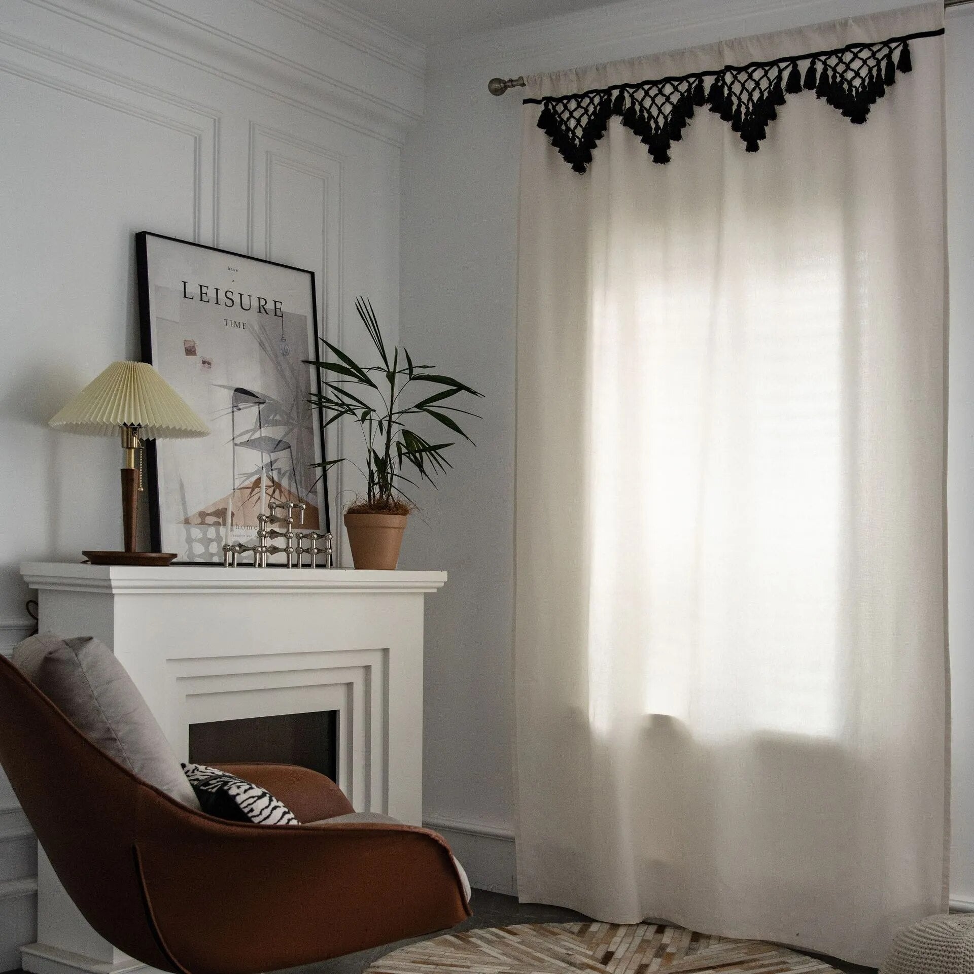 Rideau en Lin Macramé Bohème