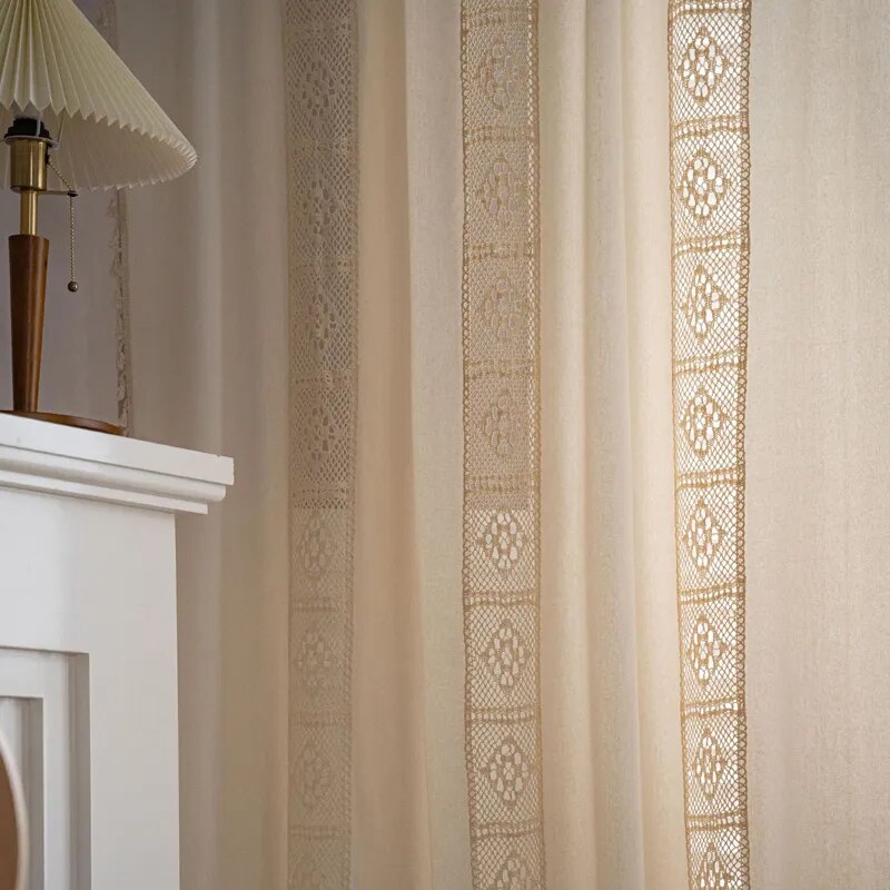 Rideau Fenêtre Macramé Coton Naturel