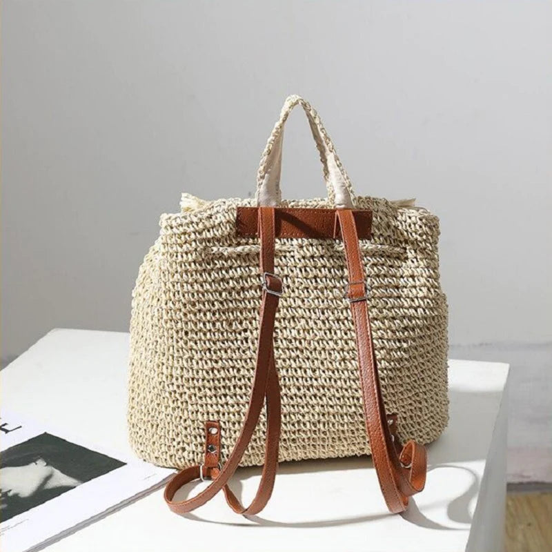 Sac a Dos Macramé Paille