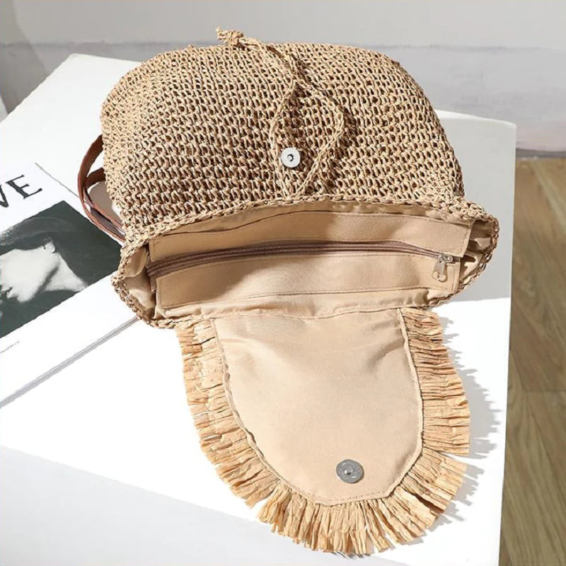 Sac a Dos Macramé Paille