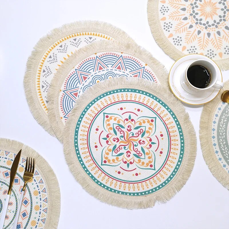 Set de Table Macramé Mandala Coloré