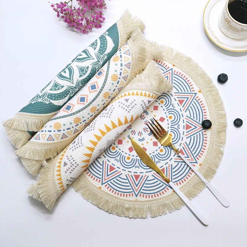 Set de Table Macramé Mandala Coloré