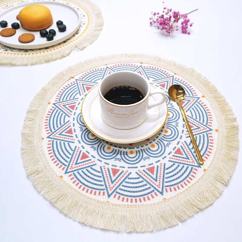 Set de Table Macramé Mandala Coloré