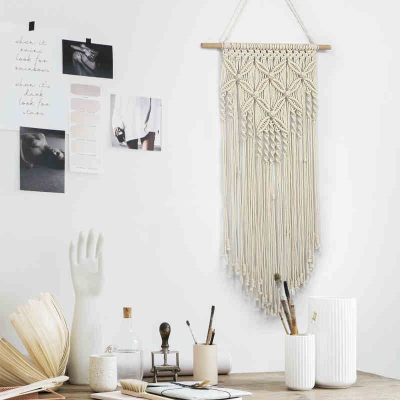 Support Bois pour Macramé Mural en Bois