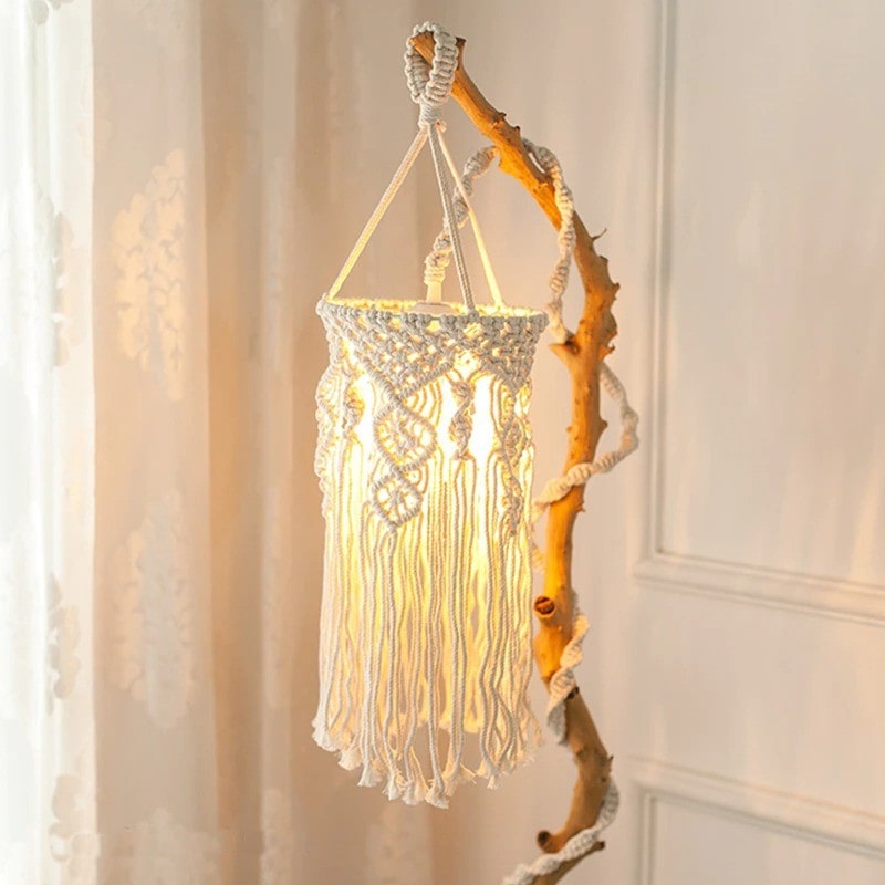 Suspension Lustre en Macramé Fait Main