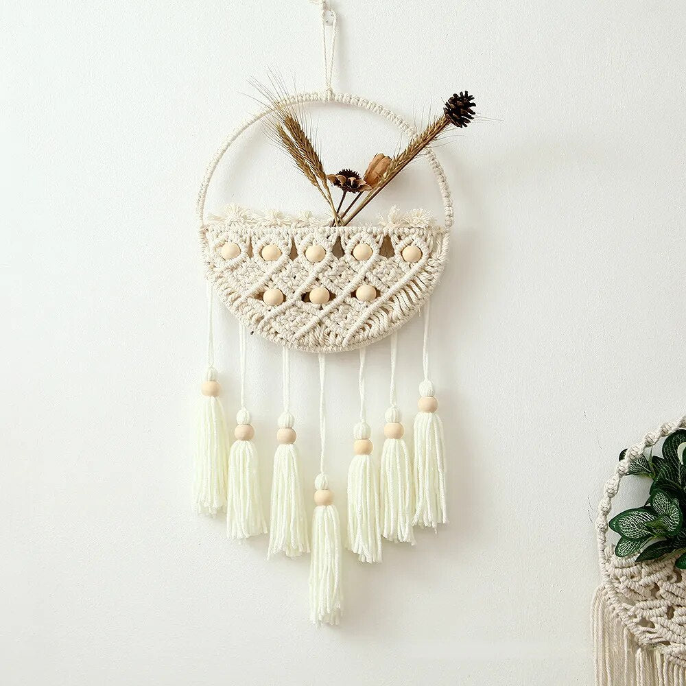 Suspension Macramé a Froufrous en Coton