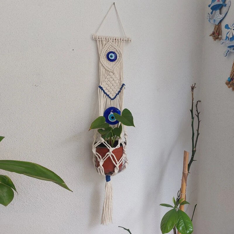 Suspension Macramé Oeil Grec Fait Main