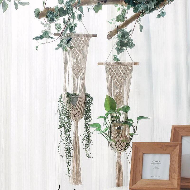 Suspension Macramé Plante Naturelle