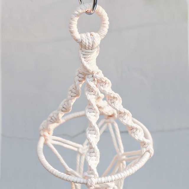 Suspension Plante Bohème Macramé Coton Naturel