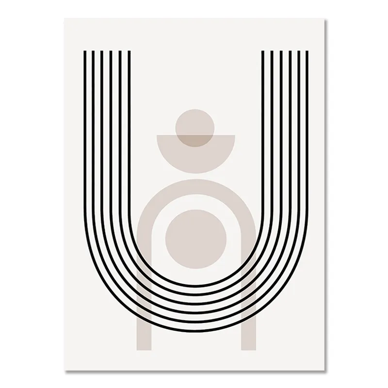 Tableau Abstrait Bohème Noir et Blanc