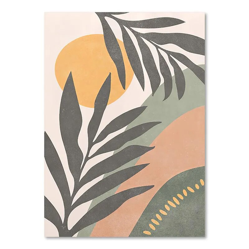 Tableau Abstrait Boho Floral