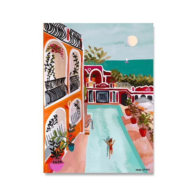 Tableau Bohème Paysage Coloré Exotique