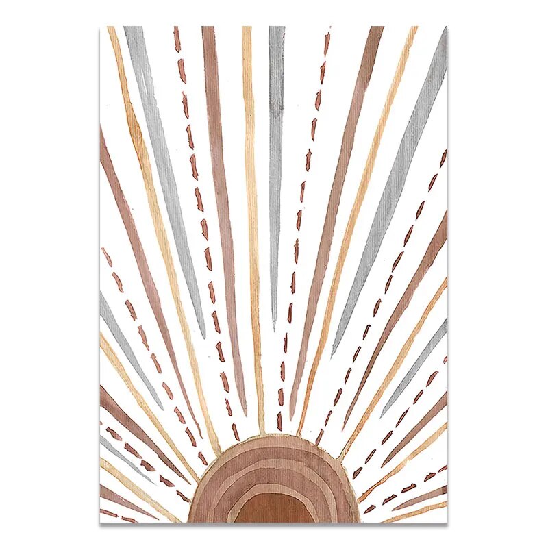 Tableau Géométrique Boho Chic Terracotta