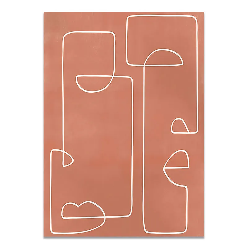 Tableau Géométrique Boho Chic Terracotta