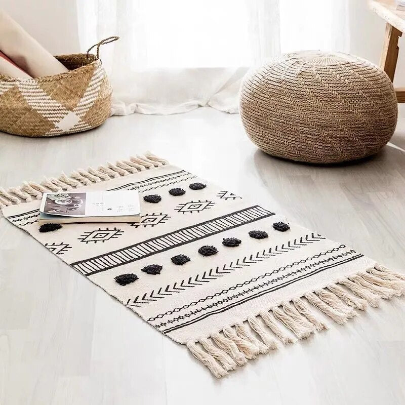 Tapis de Sol Macramé Noir