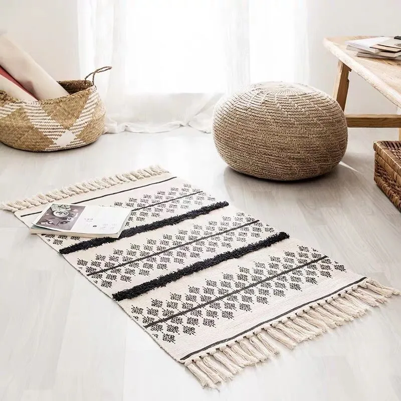 Tapis de Sol Macramé Noir