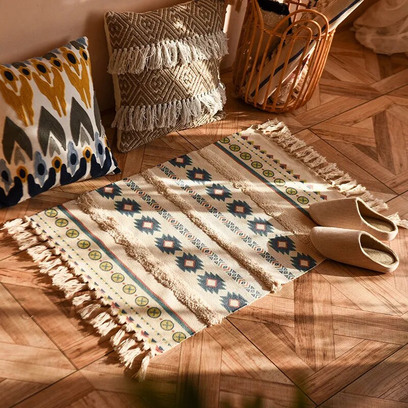 Tapis Macramé Vintage Amérindien