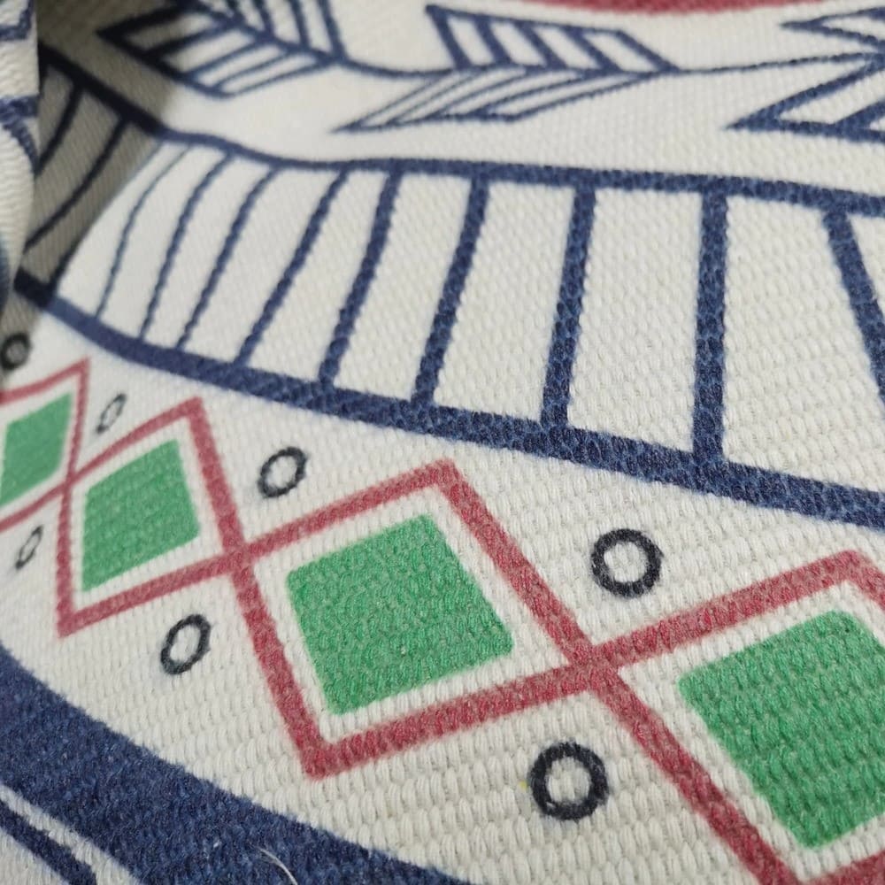 Tapis Rond en Macramé Ethnique