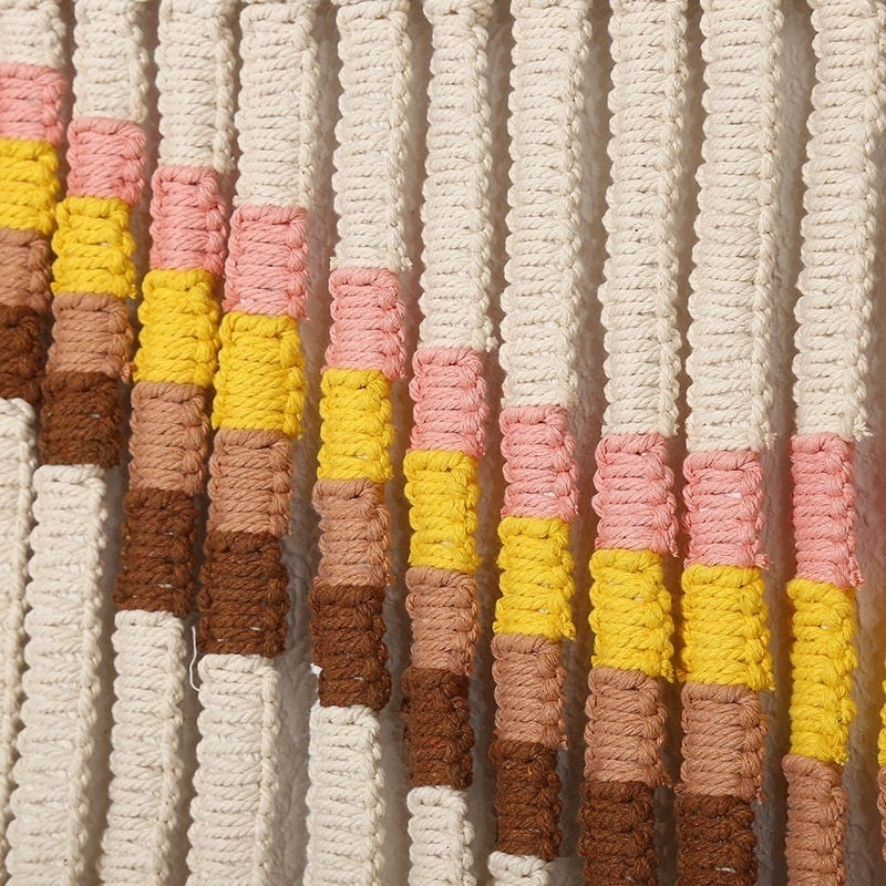Tenture Murale Bohème Colorée en Macramé