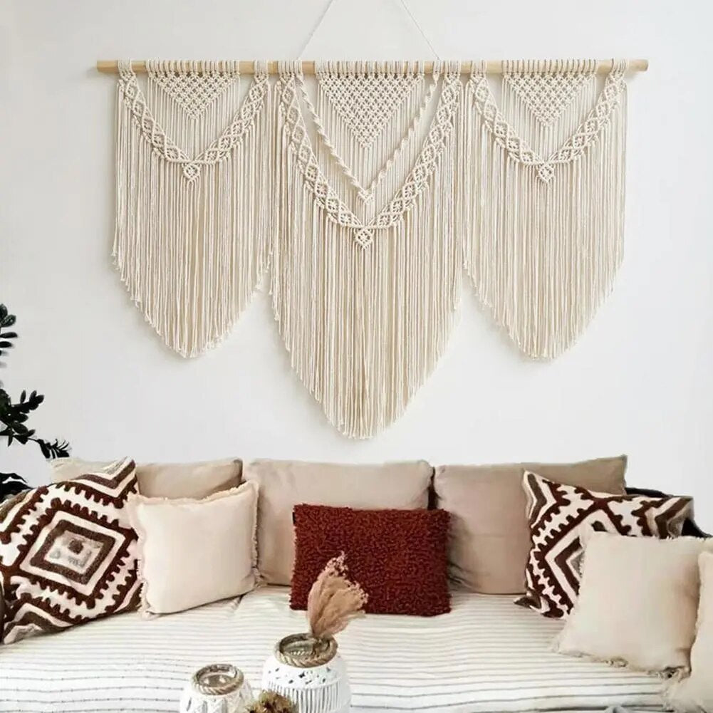 Tête de Lit Bohème Macramé Fait Main