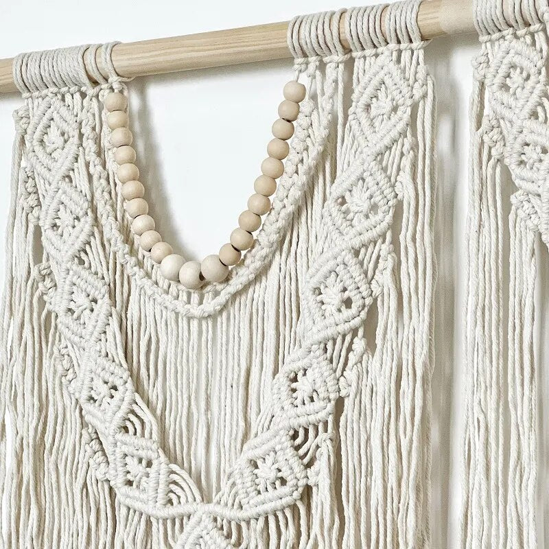 Tête de Lit Boho Macramé en Coton
