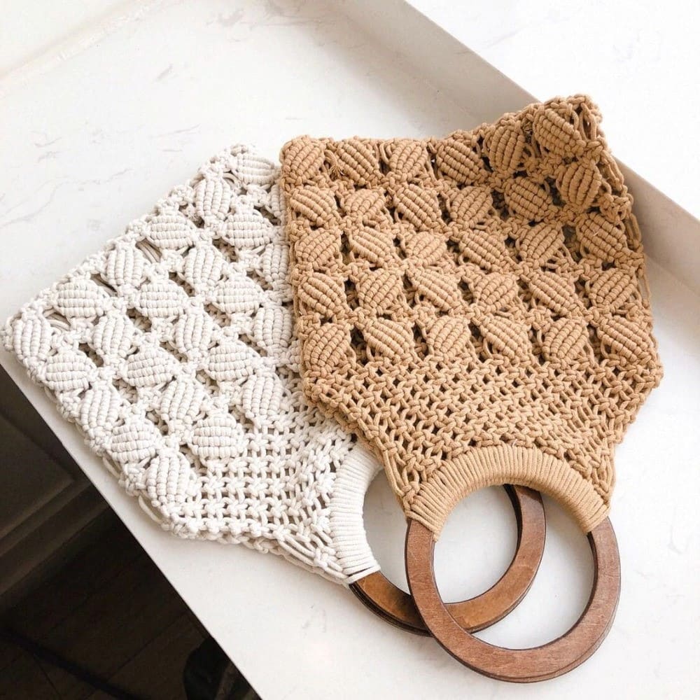 Tote Bag Macramé Fait Main